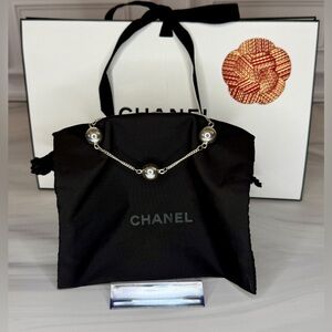 Chanel .925 Sterling Silver Logo Bead Bracelet | Full Set